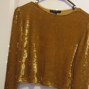 Cropped crushed velvet sweater